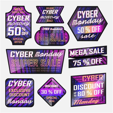 Cyber Monday Badge Set Collection 3769651 Vector Art At Vecteezy