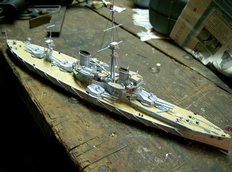 The British Dreadnought Battleship 1250 Scale Model Kit Paper Ebay