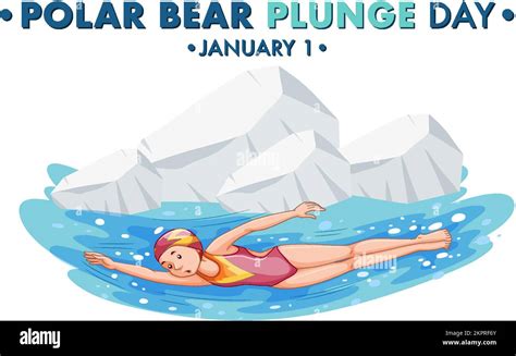 Polar Bear Plunge Day January Icon Illustration Stock Vector Image