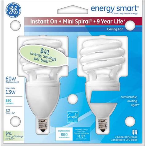 It puts out the same light. GE Ceiling Fan Soft White Energy Smart CFL Spiral ...