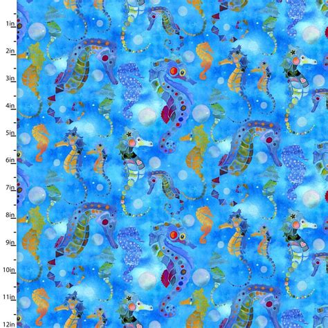 Ocean Fabric Under The Sea Seahorse 5731 Ocean Fabric Under The