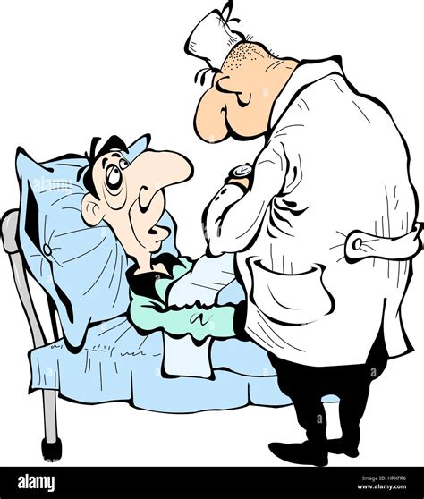Cartoon Arzt Und Patient Im Krankenhaus Isoliert Auf Weißem