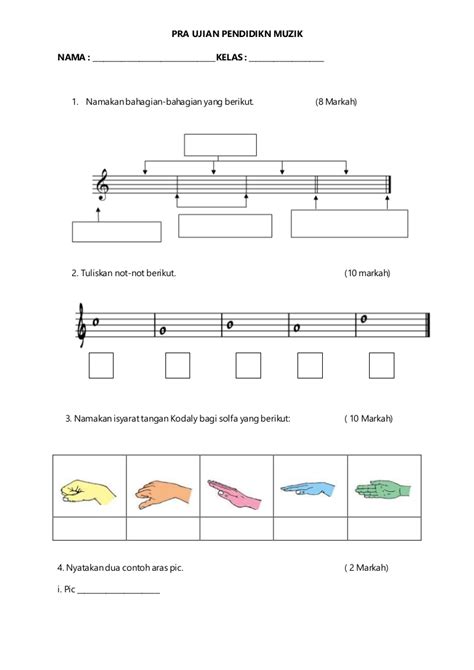 Kepentingan komsas dalam mata pelajaran bahasa melayu Pra Ujian/Kuiz Pendidikan Muzik Tahun 4