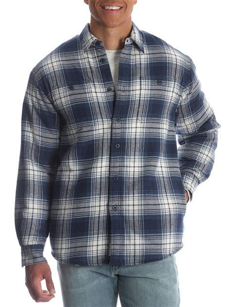 Wrangler - Wrangler Men's and Big Men's Sherpa Lined Flannel Shirt 