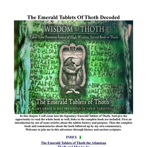 The Emerald Tablets Of Thoth Decoded Pdf Docdroid