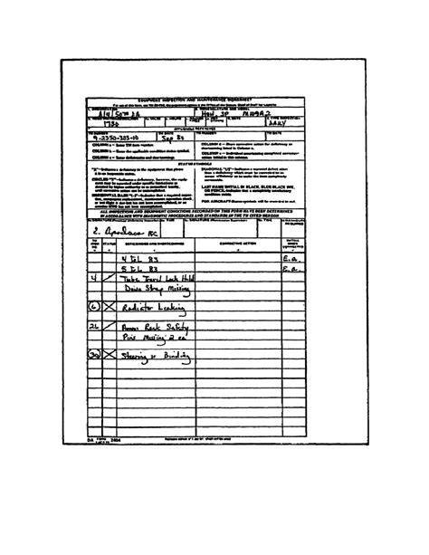 Figure 10 Equipmemt Inspection And Maintenance Worksheet Da Form 2404