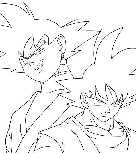 The dragon ball z coloring pages will grow the kids' interest in colors and painting, as well as, let them interact with their favorite cartoon character in their imagination. Goku y Black - Lineart by SaoDVD on DeviantArt