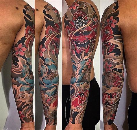 samurai koi full sleeve japanese style tattoo japanese sleeve tattoos traditional japanese