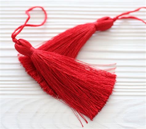 Red Silk Tassel Crimson Large Tassels Tassels For Jewelry Handmade Tassels Decorative