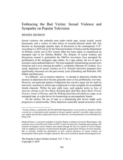 Embracing The Bad Victim Sexual Violence And Sympathy On Popular Television Docslib