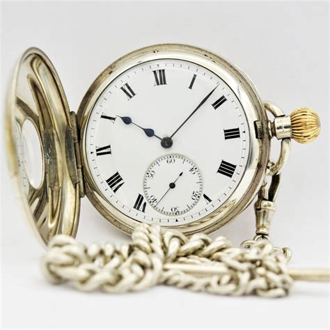 English Silver Demi Hunter Pocket Watch Ashton Blakey Vintage Watches