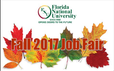 Apply today to start working in a company that cares about you. Fall 2017 Job Fair | Florida National University