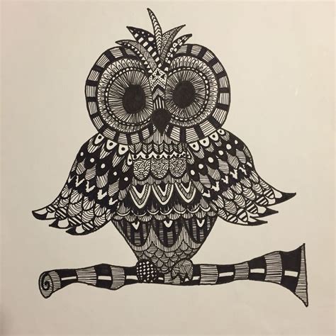 Owl Zentangle Zentangle Doodles Owl