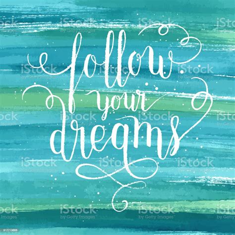 Follow Your Dreams Greeting Card Poster Print Vector Hand Lettering