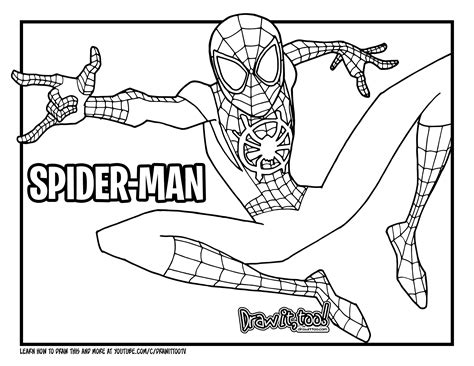 How To Draw Miles Morales Spider Man Into The Spider Verse Drawing