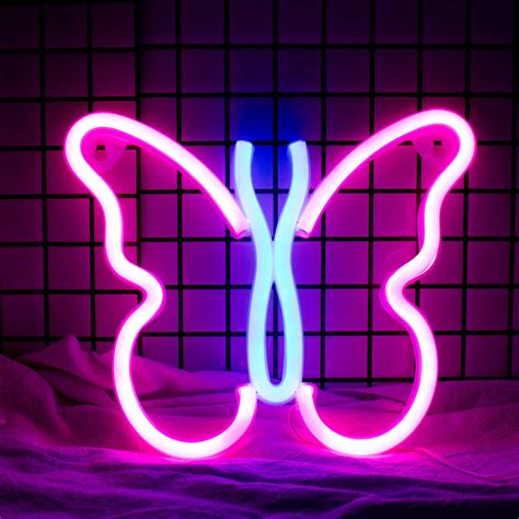 Butterfly Neon Signs Lights For Bedroom Wall Decorpink Blue Best Quality Led Neon Sign
