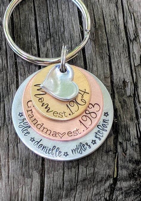 Mother's day is for grandmas too, and we're here to help let your grandmother know just how much you care! Personalized mom keychain. Grandma gift. Gift for ...