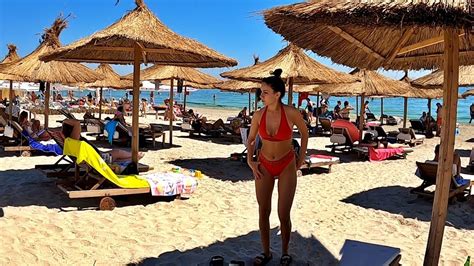 Plaja Mamaia Romania Black Sea In Vacation Under The Hot Summer Sun On Wonderful Beach K