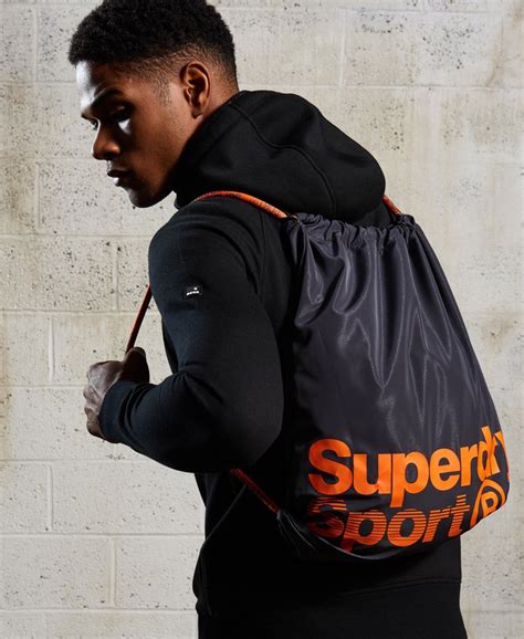 Mens Drawstring Sports Bag In Grey Superdry