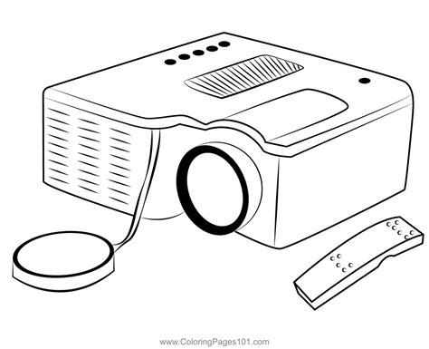 Computer Lcd Projector With Remote Coloring Page For Kids Free