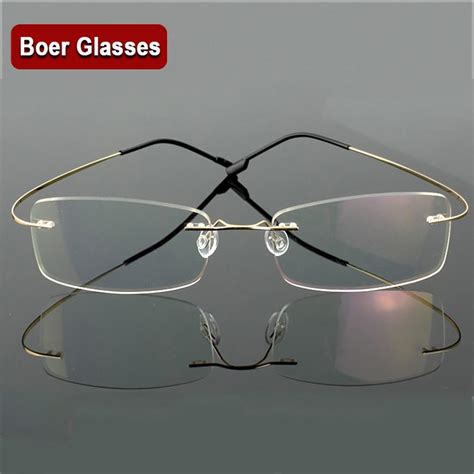 Hingeless Rimless Flexible Eyeglasses Unisex Frame Prescription Glasses