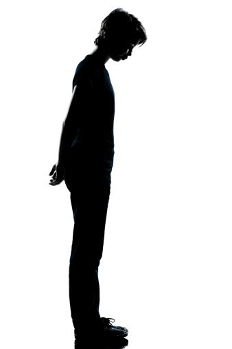 One Young Teenager Boy Or Girl Silhouette Stock Photo Download Image