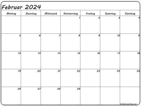 Februar 2024 Kalender Auf Deutsch Kalender 2024