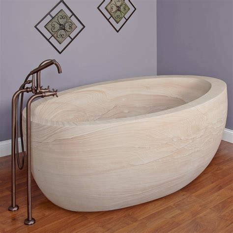 White Sandstone Slipper Tub
