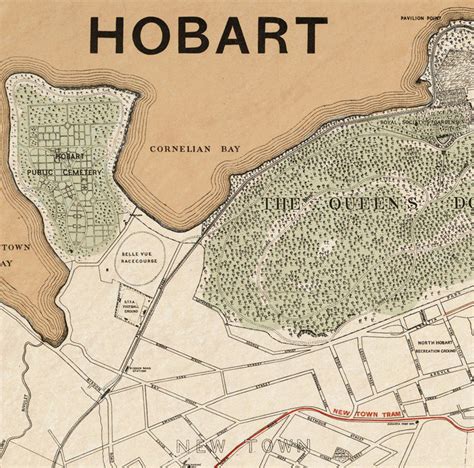 Old Map Of Hobart Australia 1893 Vintage Map Wall Map Print Vintage