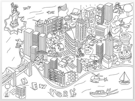 New York Illustration Coloring Pages Illustrations And Posters