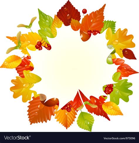 Autumn Frame With Fall Leaf Royalty Free Vector Image