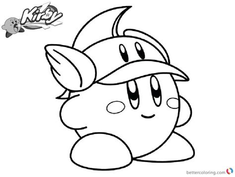 Kirby Coloring Pages Cute Hat Free Printable Coloring Pages