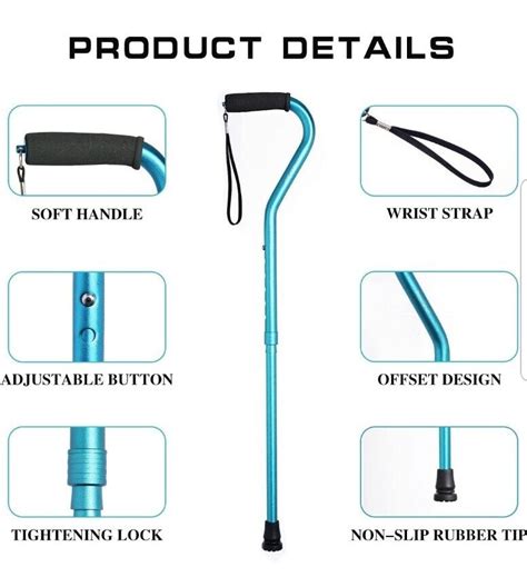 Kinggear Walking Cane For Women And Men Lightweight And Sturdy Offset