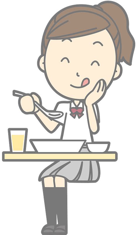Schoolgirl Enjoying Lunch Clipart Free Download Transparent Png
