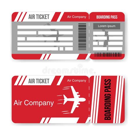 Airline Boarding Pass Ticket Template Isolated On White Background