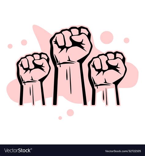 Fist Hand Power Logo Protest Strong Raised Vector Image