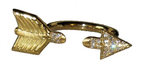 Illusion Piercing Arrow Ring Funky Chic Gold And Diamonds