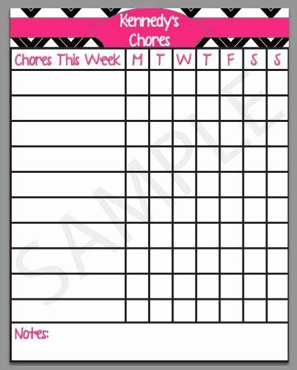 Free Customizable Chore Chart Luxury Classic Chore Chart Customizable