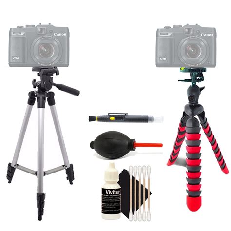 Tall Tripod And Flexible Tripod With Accessory Kit For Canon Powershot