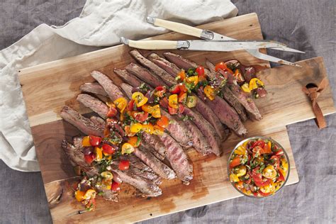 Grilled Flank Steak With Bruschetta Topping