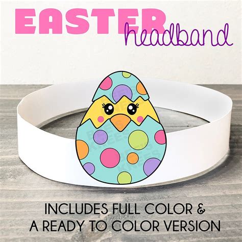 Easter Chick In Egg Printable Headband Perfect For Church Etsy