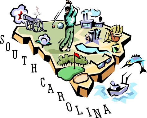 Vector Illustration Of State Of South Carolina Vignette Clipart Full