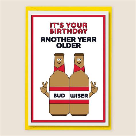 Older But Wiser Funny Beer Happy Birthday Card By I Am A