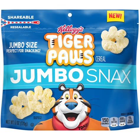 Kelloggs Frosted Flakes Tiger Paws Jumbo Snax Cereal Kelloggs