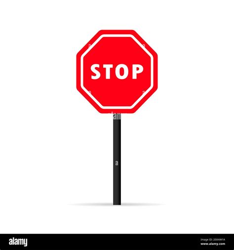 Traffic Stop Signal Icon Road Traffic Control Forbidden Sign Vector