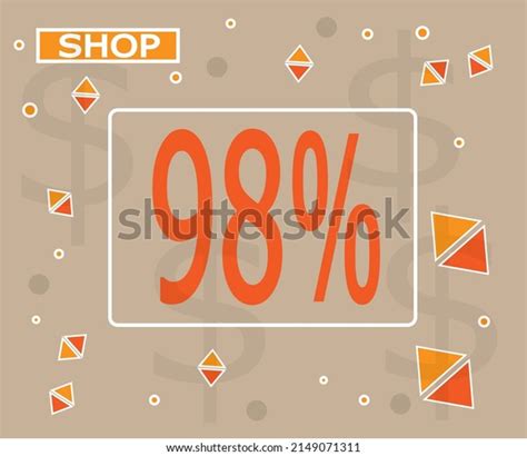 98 Percent Off 98 Discount Banner Stock Vector Royalty Free