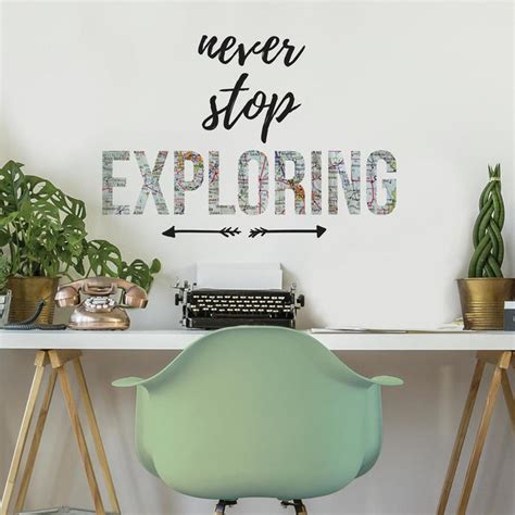 Never Stop Exploring Wall Quote Peel And Stick Wall Decals Roommates