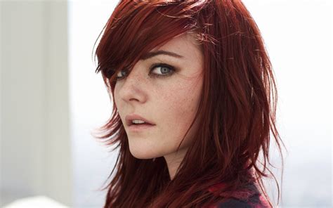 Baggrunde ansigt Kvinder rødhåret model portræt langt hår rød fotografering sanger