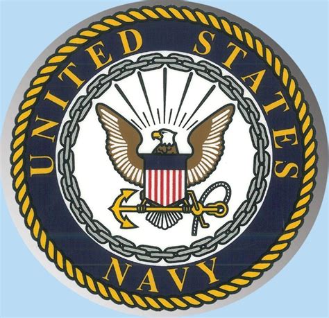 Us Navy Crest Large 12 Round Chrome Decal Military Republic