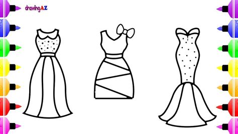 How To Draw Dress Clothes For Girls Childrens Coloring Pages